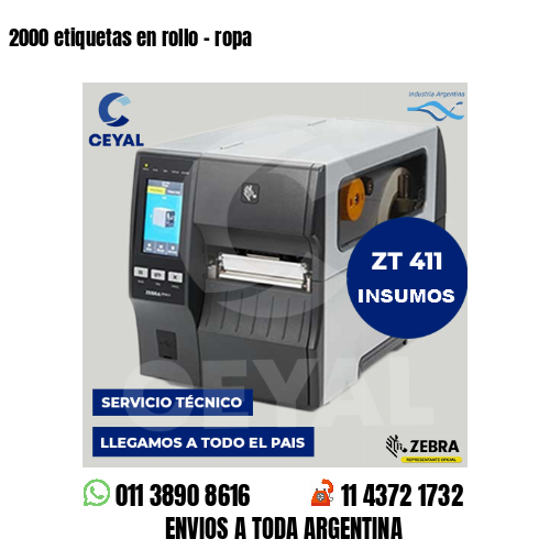 2000 etiquetas en rollo - ropa