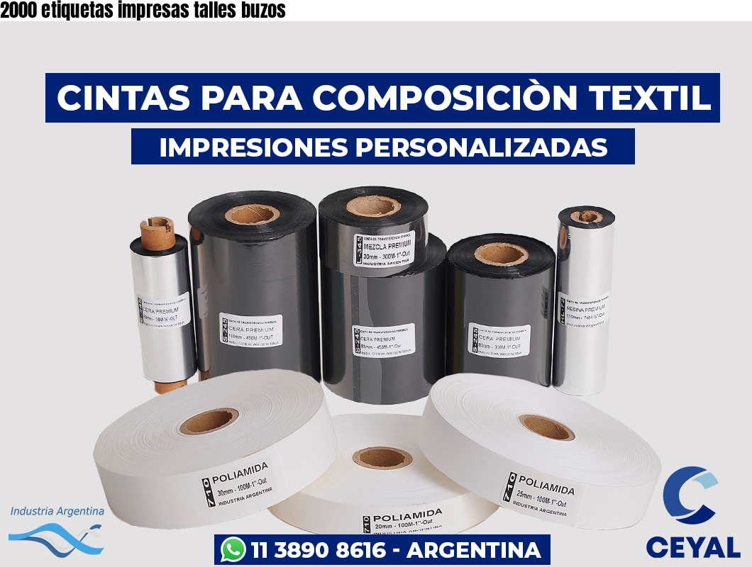 2000 etiquetas impresas talles buzos