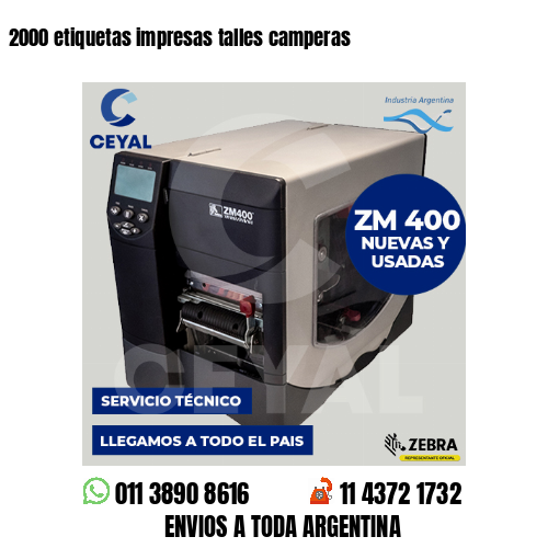 2000 etiquetas impresas talles camperas