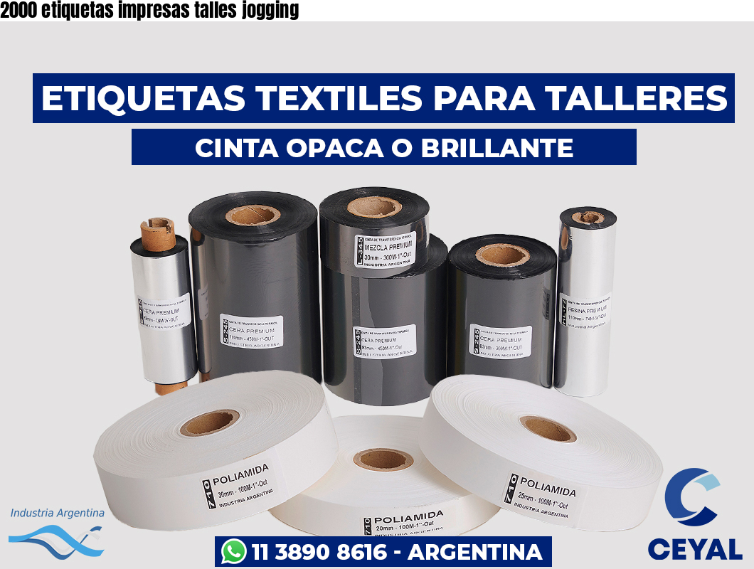 2000 etiquetas impresas talles jogging