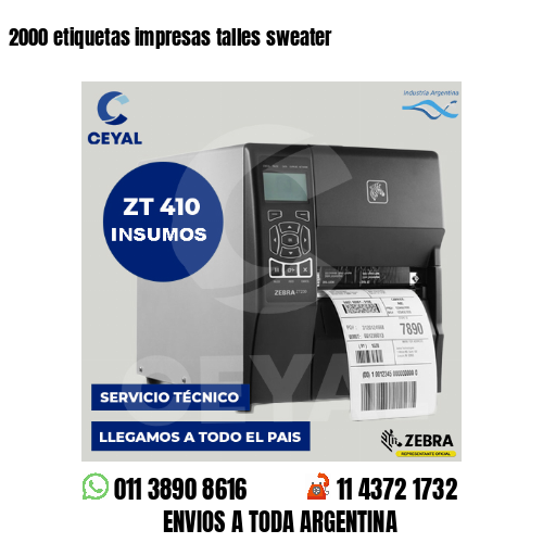 2000 etiquetas impresas talles sweater