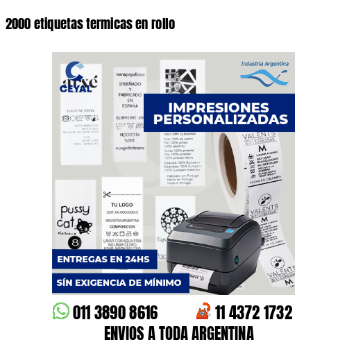 2000 etiquetas termicas en rollo