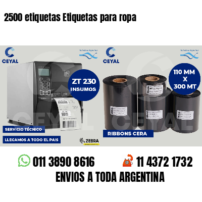 2500 etiquetas Etiquetas para ropa