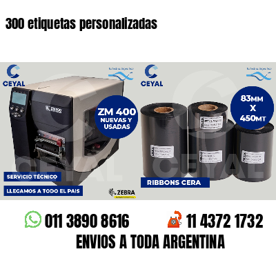 300 etiquetas personalizadas