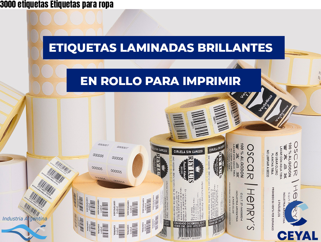 3000 etiquetas Etiquetas para ropa