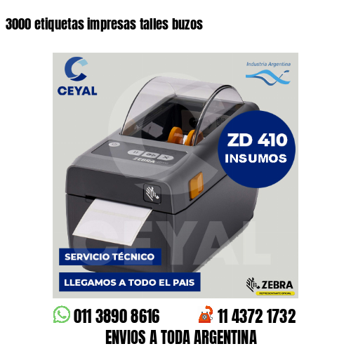 3000 etiquetas impresas talles buzos