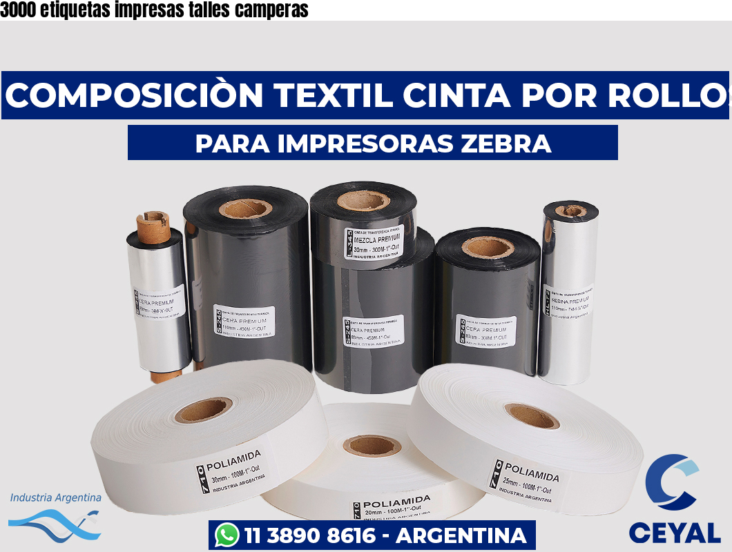 3000 etiquetas impresas talles camperas