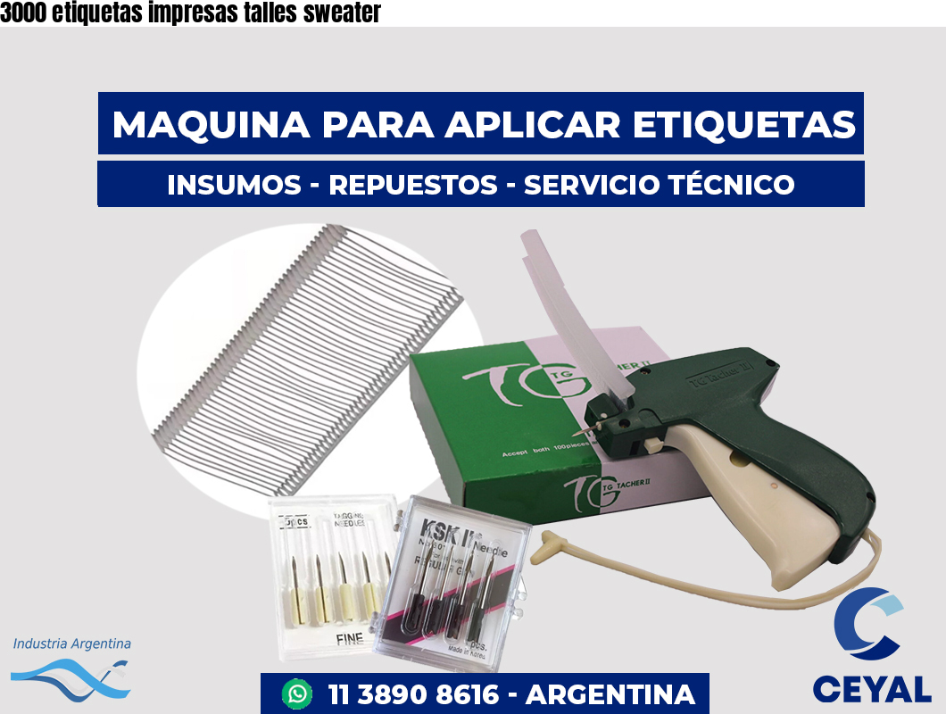 3000 etiquetas impresas talles sweater