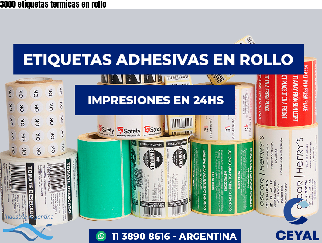 3000 etiquetas termicas en rollo