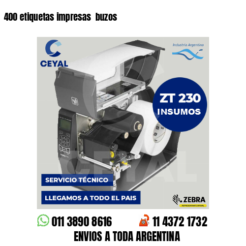400 etiquetas impresas buzos