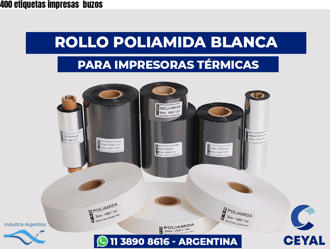 400 etiquetas impresas  buzos