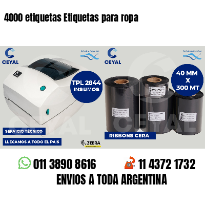 4000 etiquetas Etiquetas para ropa