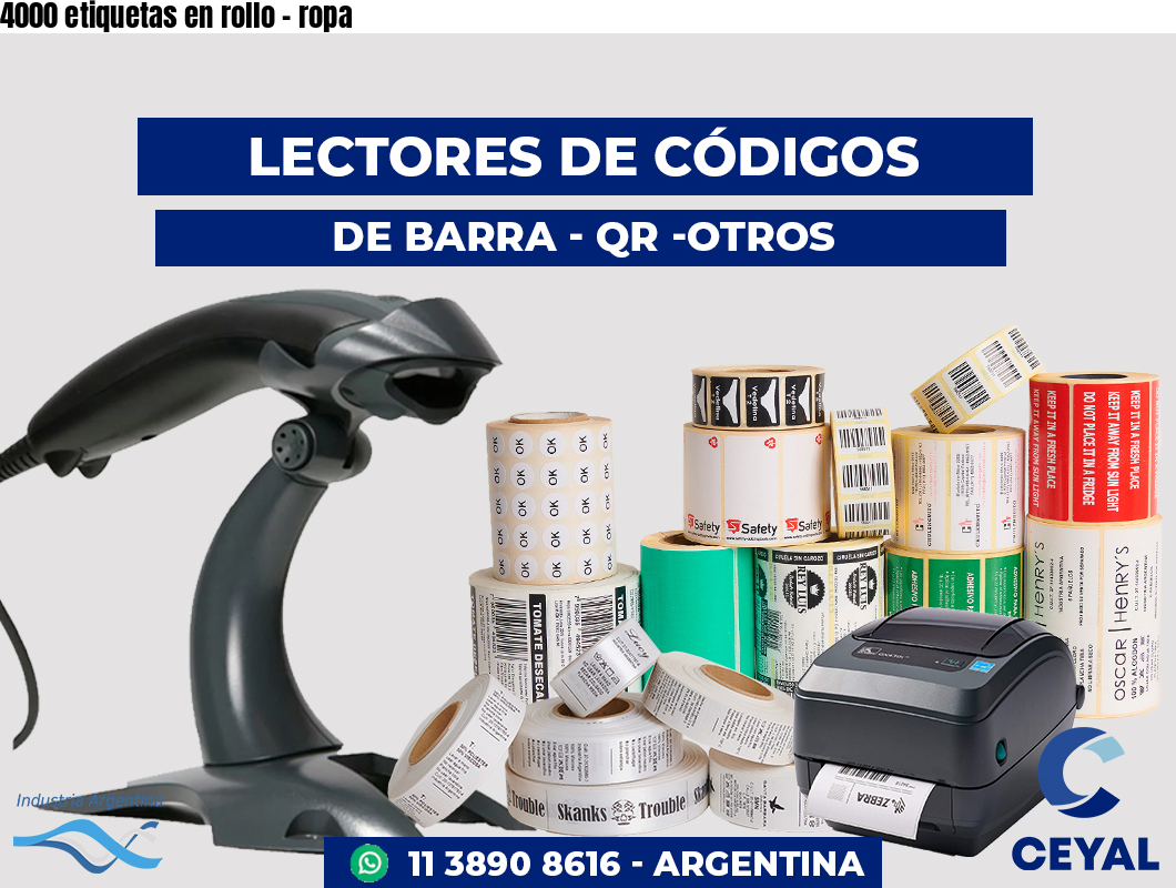4000 etiquetas en rollo - ropa