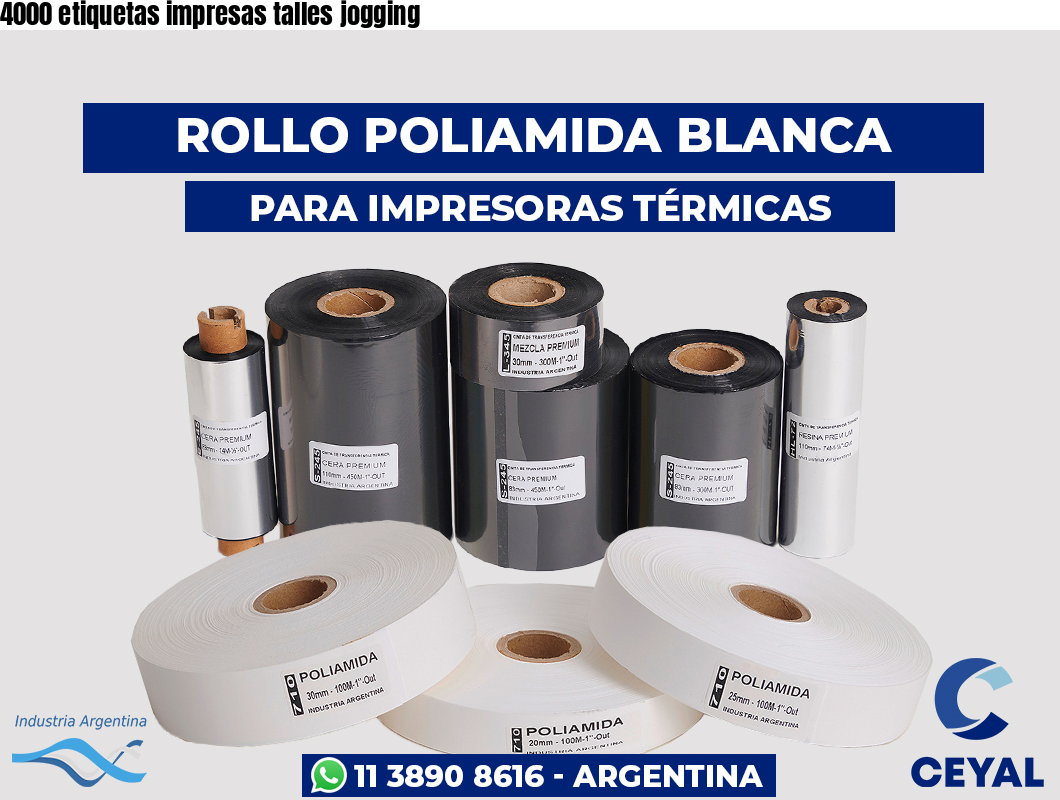4000 etiquetas impresas talles jogging