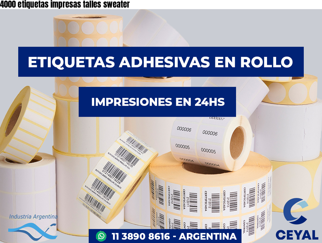 4000 etiquetas impresas talles sweater