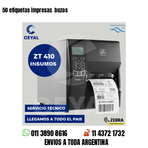 50 etiquetas impresas buzos