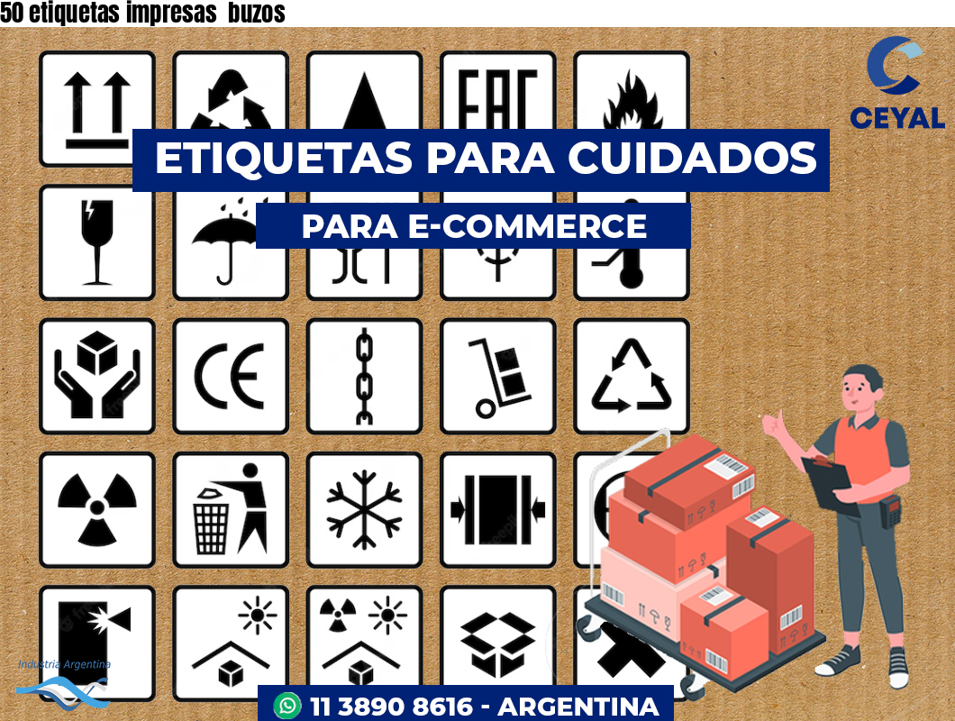 50 etiquetas impresas  buzos