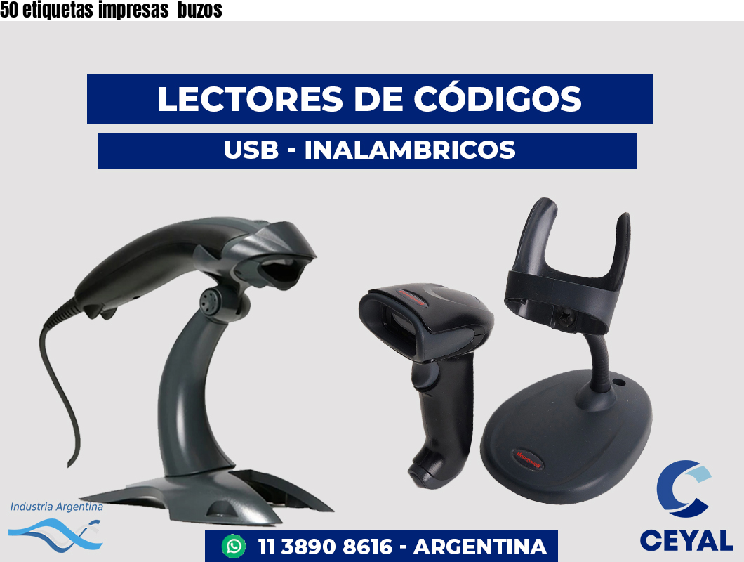 50 etiquetas impresas buzos