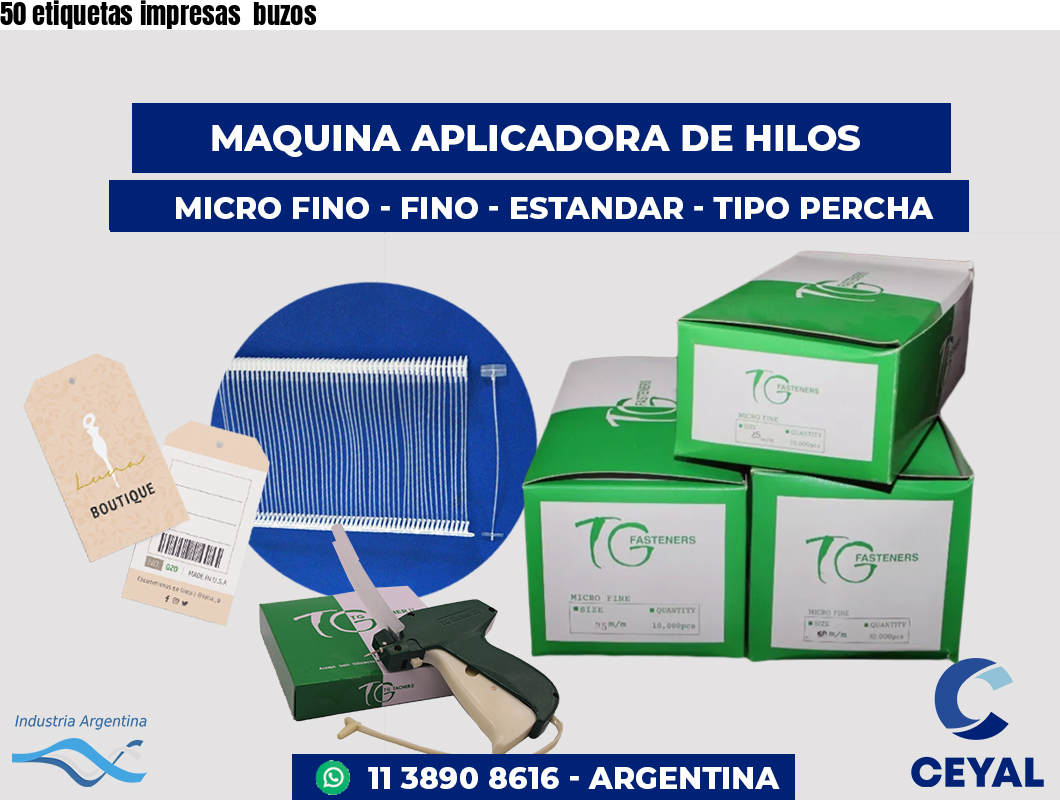 50 etiquetas impresas buzos