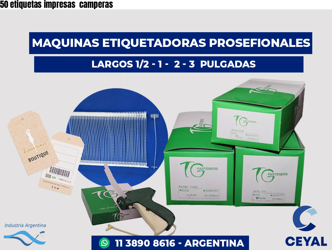50 etiquetas impresas  camperas