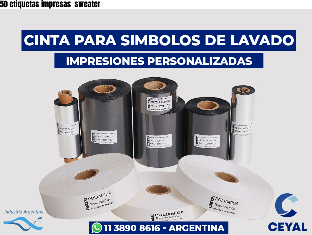 50 etiquetas impresas  sweater
