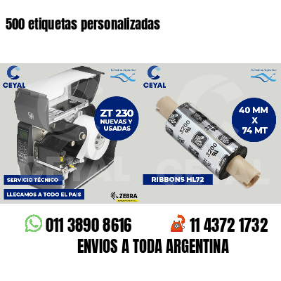 500 etiquetas personalizadas