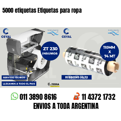 5000 etiquetas Etiquetas para ropa