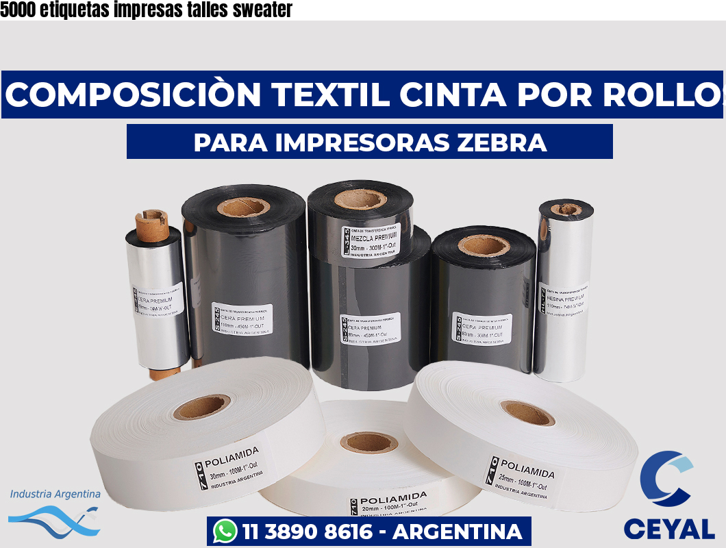 5000 etiquetas impresas talles sweater