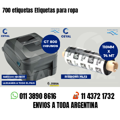 700 etiquetas Etiquetas para ropa