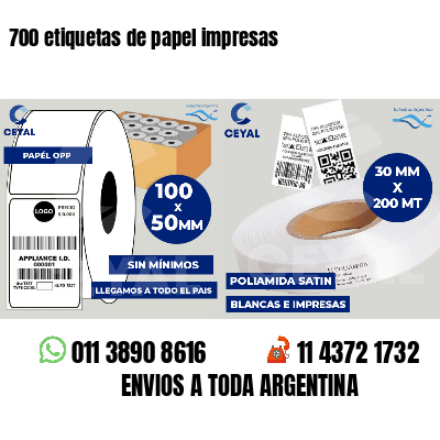 700 etiquetas de papel impresas