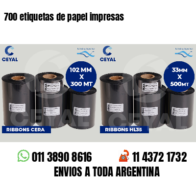 700 etiquetas de papel impresas