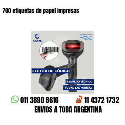 700 etiquetas de papel impresas