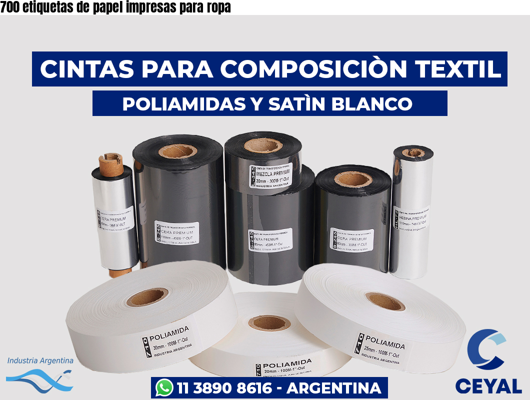 700 etiquetas de papel impresas para ropa