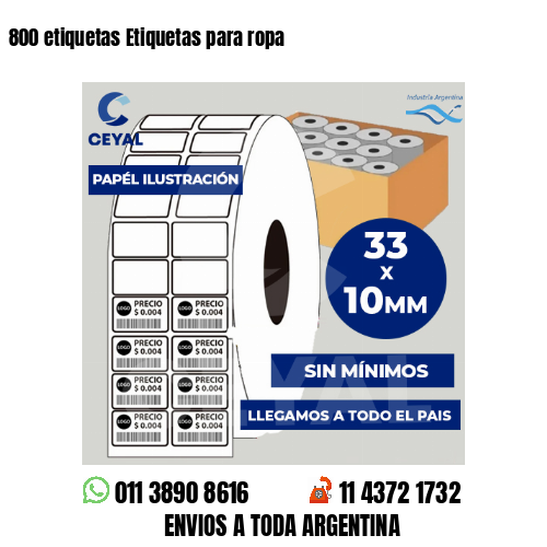 800 etiquetas Etiquetas para ropa