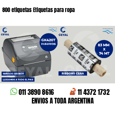800 etiquetas Etiquetas para ropa