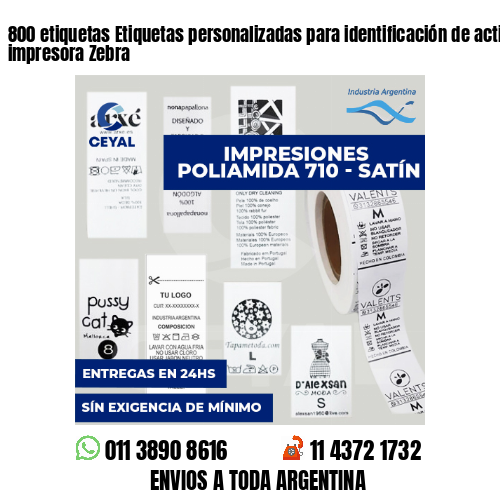 800 etiquetas Etiquetas personalizadas para identificación de activos con impresora Zebra