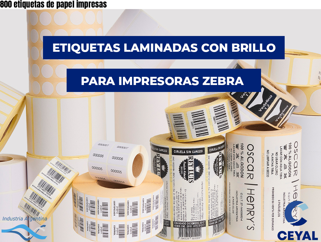 800 etiquetas de papel impresas
