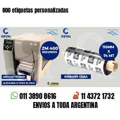 800 etiquetas personalizadas