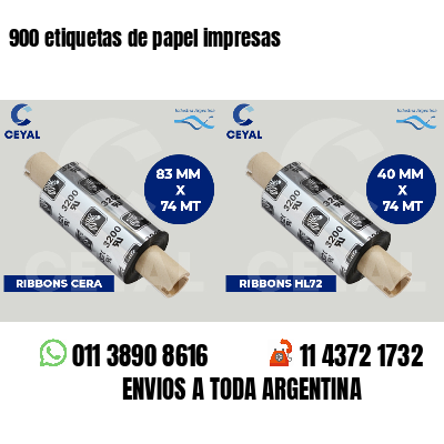 900 etiquetas de papel impresas