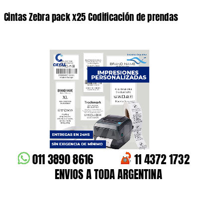 Cintas Zebra pack x25 Codificación de prendas