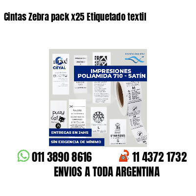 Cintas Zebra pack x25 Etiquetado textil