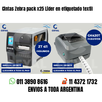 Cintas Zebra pack x25 Líder en etiquetado textil