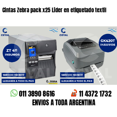 Cintas Zebra pack x25 Líder en etiquetado textil