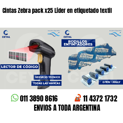 Cintas Zebra pack x25 Líder en etiquetado textil