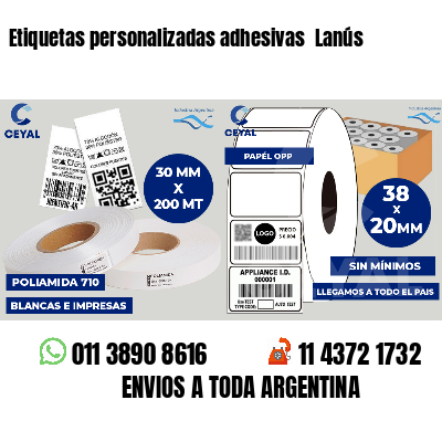 Etiquetas personalizadas adhesivas  Lanús
