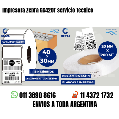 Impresora Zebra GC420T servicio tecnico