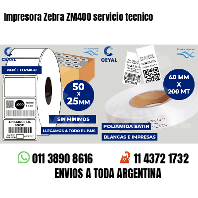Impresora Zebra ZM400 servicio tecnico