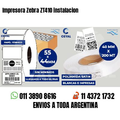 Impresora Zebra ZT410 instalacion