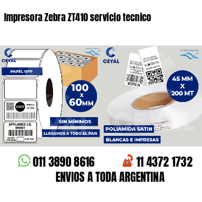 Impresora Zebra ZT410 servicio tecnico