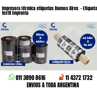 Impresora térmica etiquetas Buenos Aires  - Etiqueta textil imprenta